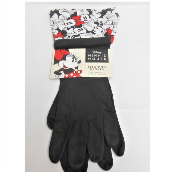 Disney Other - Disney Minnie Mouse Cleaning Multi Purpose Latex Gloves Black One Size Unisex